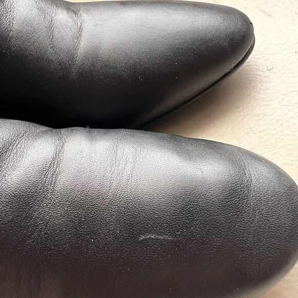 Aquatalia Black Leather Block Heel Studded Ankle Boot w/ Zip Size 7 ($550 New) - Picture 8 of 16